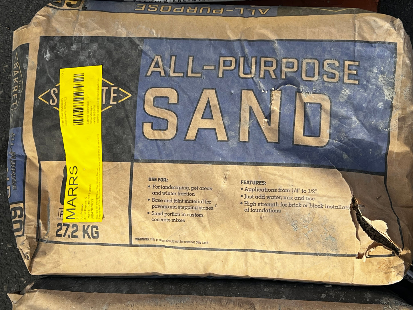 4- Pack Sakrete All-Purpose Sand, 60 lb (27.2 kg) Bag, High strength