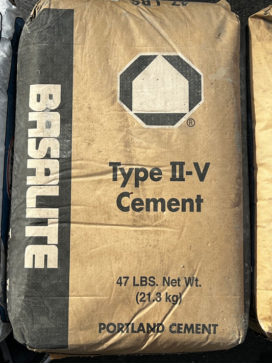 4 Pack of 47 Lbs. Net Wt. (21.3 kg) bags Basalite Type II-V Cement Mix