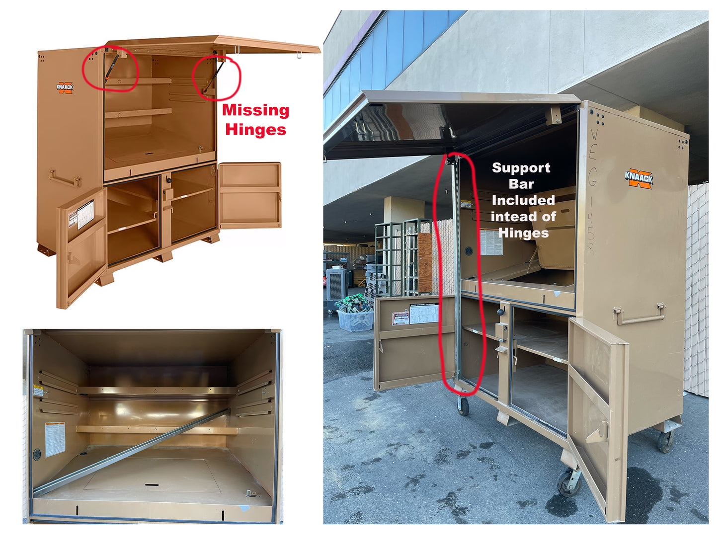 KNAACK Metal Box (119-02) Jobsite Field Office, Tan, 60" W x 44" D x 82-1/2" H