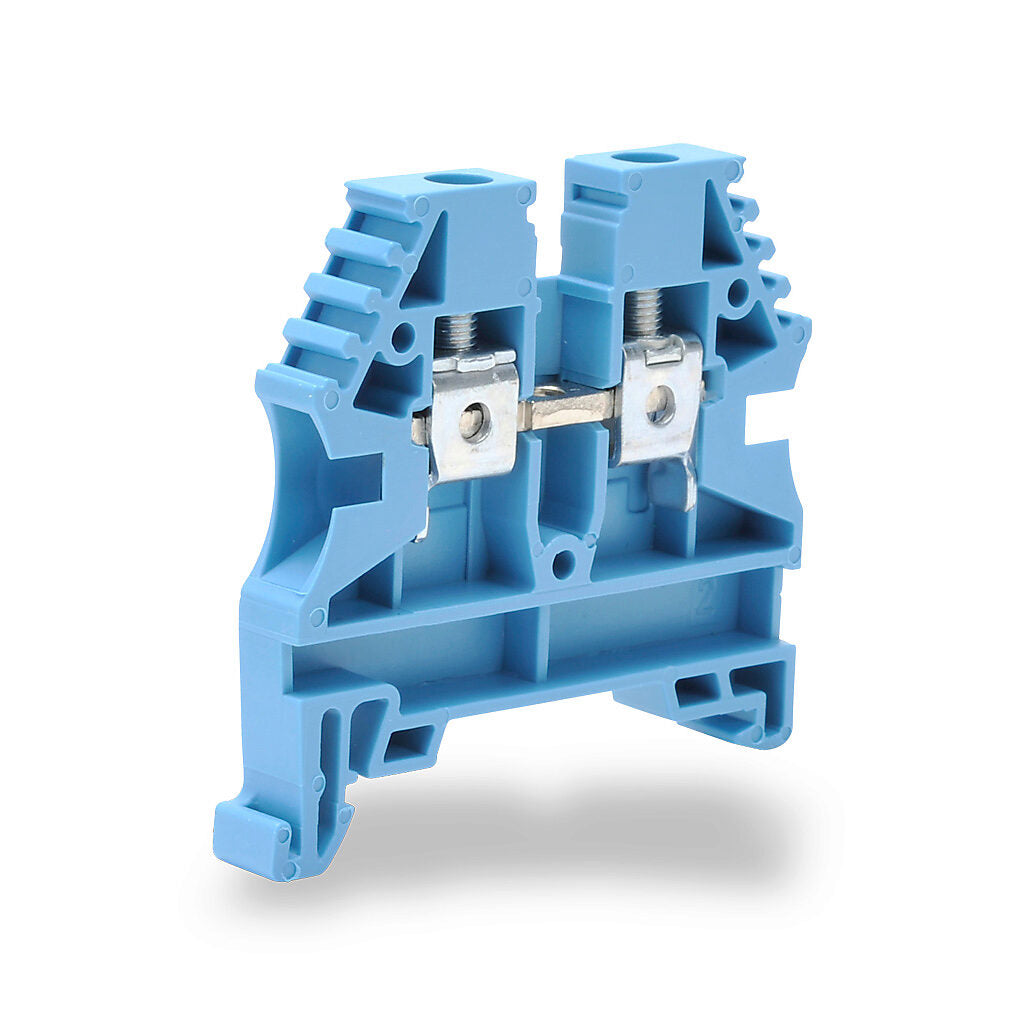 100PK Konnect‑It KN‑T10BLU Single‑Level DIN‑Rail Terminal Block, 26‑10 AWG, Blue