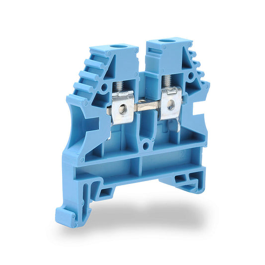 100PK Konnect‑It KN‑T10BLU Single‑Level DIN‑Rail Terminal Block, 26‑10 AWG, Blue