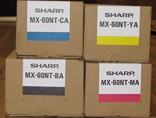 4 Genuine Sharp MX-2630 3050 3570 4050 4070 MX-60NT CMYK Toners