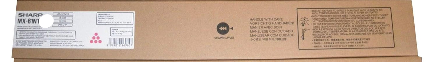 Genuine Sharp MX-6051,MX-6070N,MX-6070V,MX-6071 Magenta Toner MX-61NT-MC