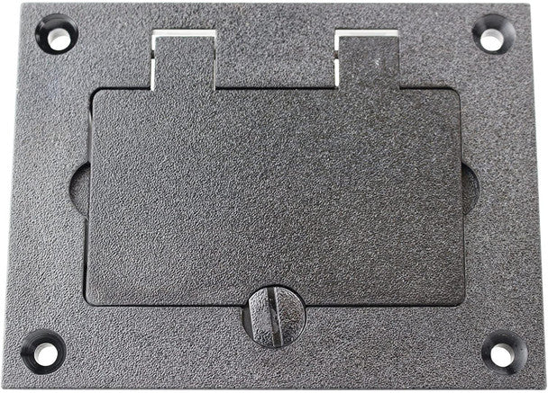 2 PK Wiremold 828PRGFI-BLK Non-Metallic Rectangular Cover Plate